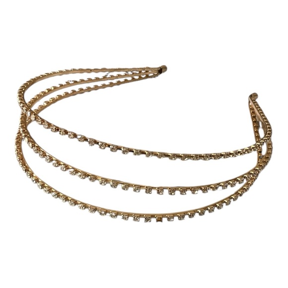 Gold rhinestone head band - Picture 2 of 2